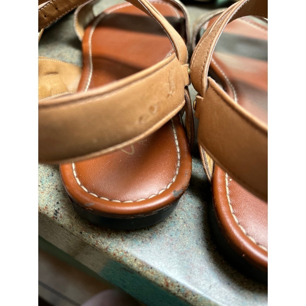 Lucky Artisan Sandals. Gold/tan Ankle Strap Sandals. Women's Size 9.5M - Picture 6 of 10